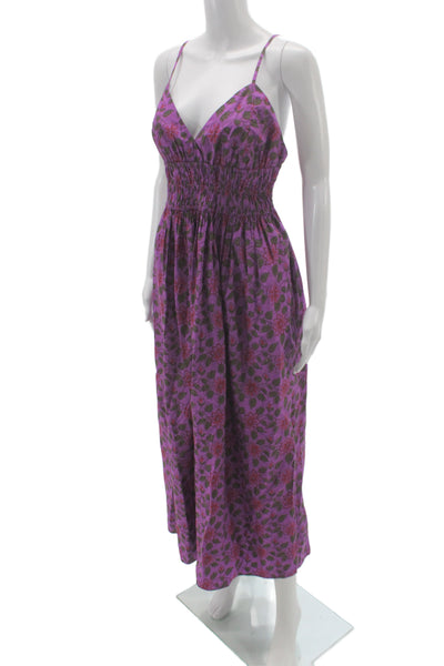 J Crew Womens Maxi Floral V Neck Sleeveless Cotton Midcalf Dress Size 6