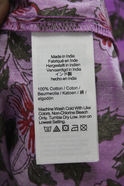 J Crew Womens Maxi Floral V Neck Sleeveless Cotton Midcalf Dress Size 6