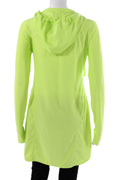 Athleta Womens Green Pullover Hoodie V Neck Long Sleeve Size S