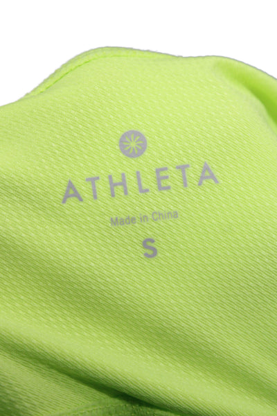 Athleta Womens Green Pullover Hoodie V Neck Long Sleeve Size S