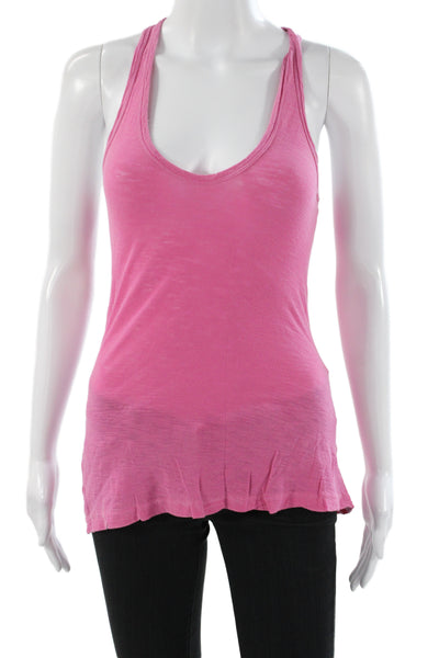Standard James Perse Women Jersey Tank Pink Cotton Scoop Neck Sleeveless Size 2