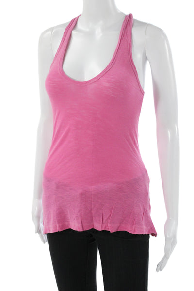 Standard James Perse Women Jersey Tank Pink Cotton Scoop Neck Sleeveless Size 2