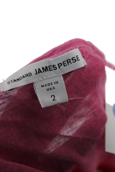 Standard James Perse Women Jersey Tank Pink Cotton Scoop Neck Sleeveless Size 2