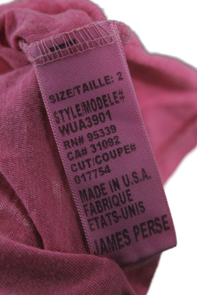 Standard James Perse Women Jersey Tank Pink Cotton Scoop Neck Sleeveless Size 2