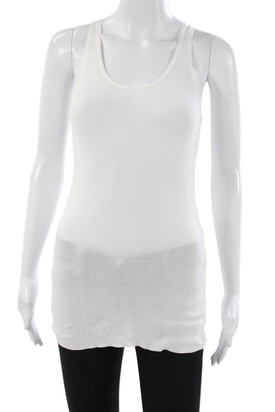 Inhabit Womens Basic Scoop Neck Sleeveless Tank White Size PP