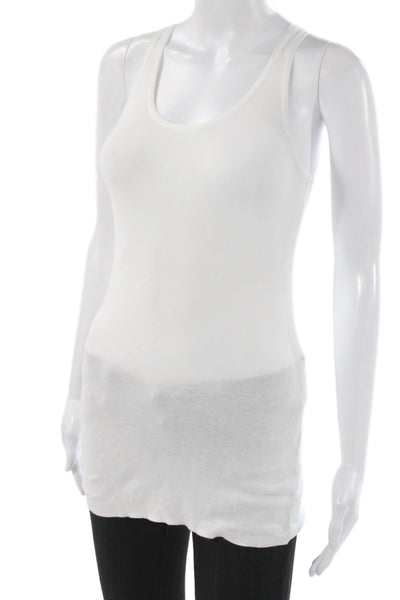 Inhabit Womens Basic Scoop Neck Sleeveless Tank White Size PP