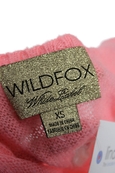 Wildfox Womens Polka Dot Sleeveless Scoop Neck Pullover Sweater Pink Size XS