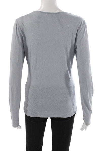 Standard James Perse Womens Gray V-Neck Long Sleeve Basic T-Shirt Size 3