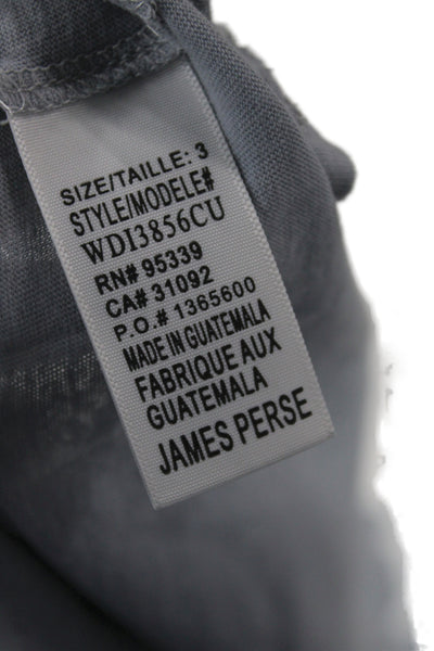 Standard James Perse Womens Gray V-Neck Long Sleeve Basic T-Shirt Size 3