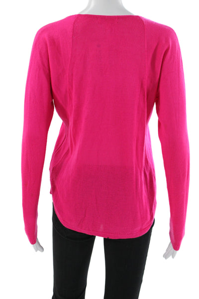 Lilly Pulitzer Women Pink Acrylic V Neck Long Sleeve Pullover Sweater Size XS