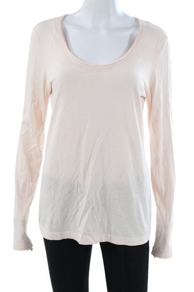 Michael Stars Womens Pink Basic T-Shirt Long Sleeve Cotton Size One Size