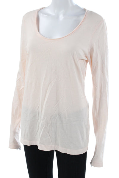 Michael Stars Womens Pink Basic T-Shirt Long Sleeve Cotton Size One Size