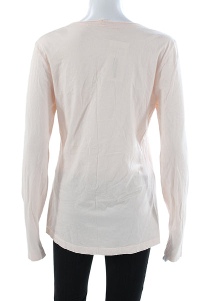 Michael Stars Womens Pink Basic T-Shirt Long Sleeve Cotton Size One Size