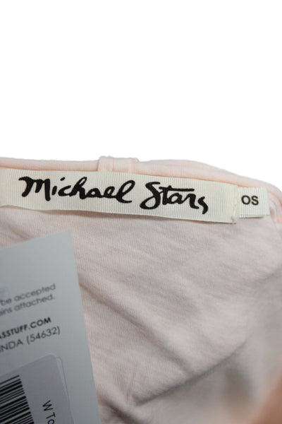 Michael Stars Womens Pink Basic T-Shirt Long Sleeve Cotton Size One Size