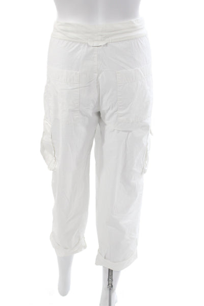 Standard James Perse Womens Cargo Pants White Drawstring Cotton Size 2
