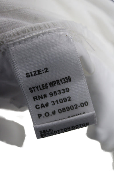 Standard James Perse Womens Cargo Pants White Drawstring Cotton Size 2