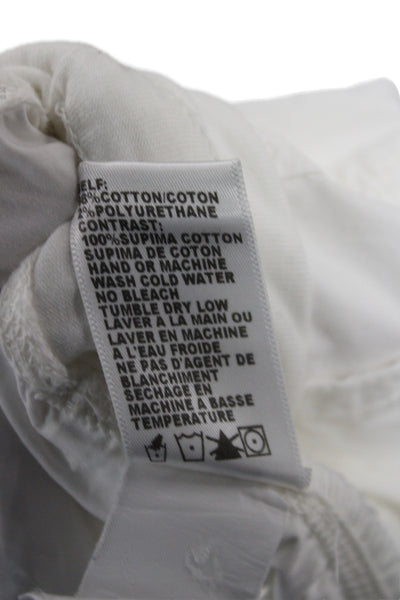 Standard James Perse Womens Cargo Pants White Drawstring Cotton Size 2
