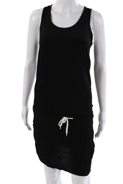 Monrow Womens Black Tank Dress Short Scoop Neck Sleeveless 100% Rayon Size S