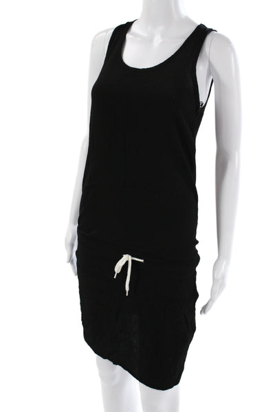 Monrow Womens Black Tank Dress Short Scoop Neck Sleeveless 100% Rayon Size S