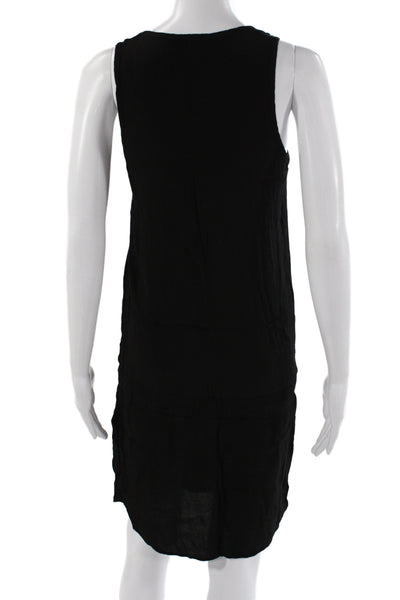 Monrow Womens Black Tank Dress Short Scoop Neck Sleeveless 100% Rayon Size S