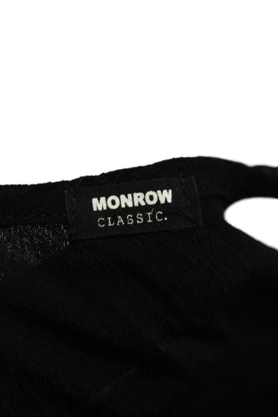 Monrow Womens Black Tank Dress Short Scoop Neck Sleeveless 100% Rayon Size S