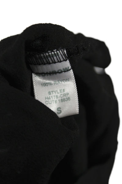 Monrow Womens Black Tank Dress Short Scoop Neck Sleeveless 100% Rayon Size S