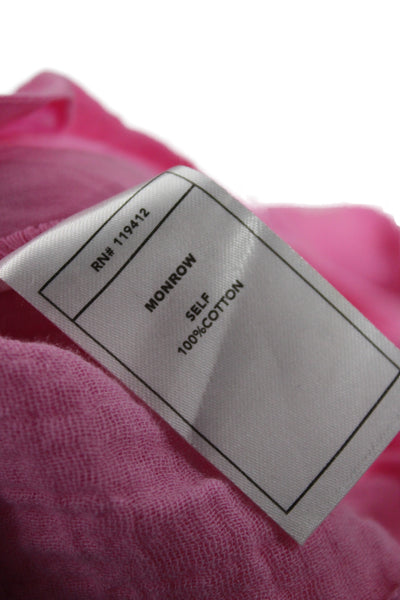 Monrow Womens Romper Pink Cotton Scoop Neck Sleeveless Size S