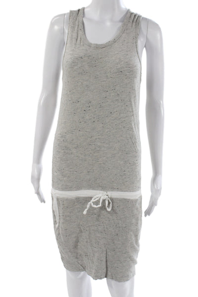 Monrow Womens Tank Dress Gray Cotton Scoop Neck Short Casual Size S