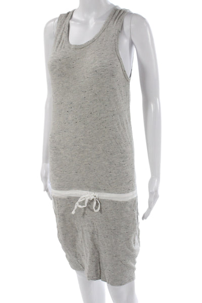 Monrow Womens Tank Dress Gray Cotton Scoop Neck Short Casual Size S