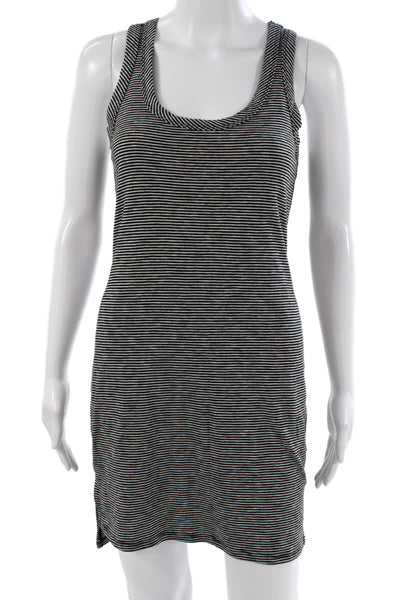 Bobi Womens Striped Black Tank Dress Scoop Neck Short Size S
