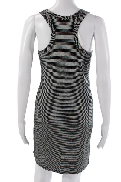 Bobi Womens Striped Black Tank Dress Scoop Neck Short Size S