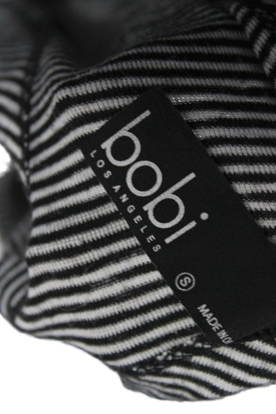 Bobi Womens Striped Black Tank Dress Scoop Neck Short Size S