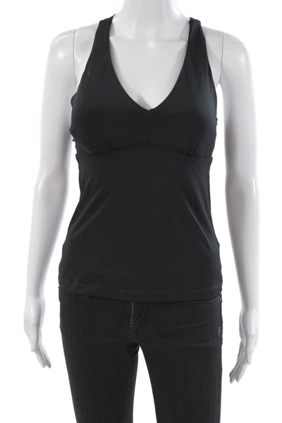 Athleta Womens Camisole V-Neck Black Nylon Sleeveless Athleisure Size XS