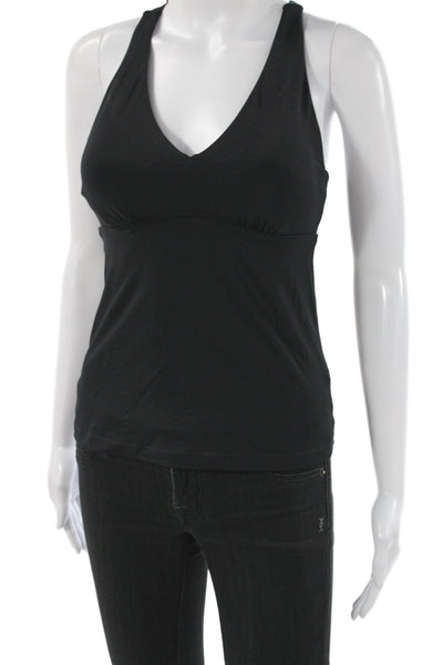 Athleta Womens Camisole V-Neck Black Nylon Sleeveless Athleisure Size XS