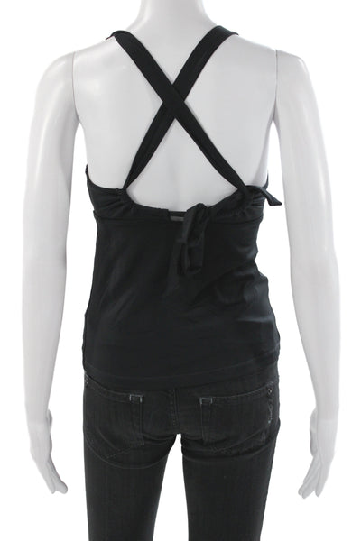 Athleta Womens Camisole V-Neck Black Nylon Sleeveless Athleisure Size XS