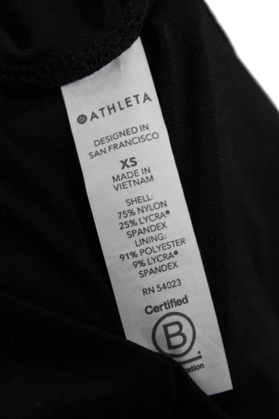 Athleta Womens Camisole V-Neck Black Nylon Sleeveless Athleisure Size XS