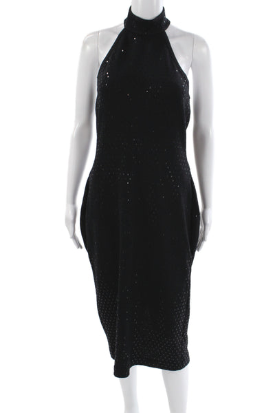 St. John Evening By Marie Gray Womens Sheath Dress Black Knit Halter Size 6