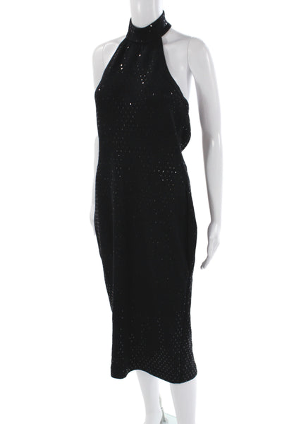 St. John Evening By Marie Gray Womens Sheath Dress Black Knit Halter Size 6