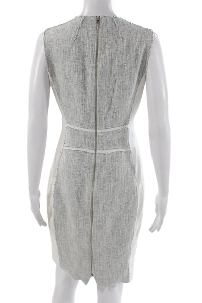 Elie Tahari Womens Gray Sheath Dress V Neck Knee Length Sleeveless Size 6
