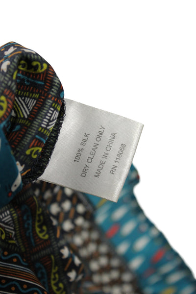 What Comes Around Goes Around Womens Fit & Flare Blue Silk Dress Size 2