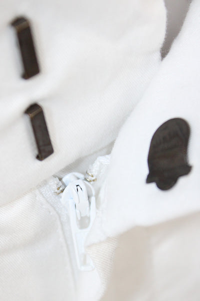 J Crew Womens White Chino Shorts 97% Cotton Button Size 0