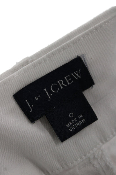 J Crew Womens White Chino Shorts 97% Cotton Button Size 0