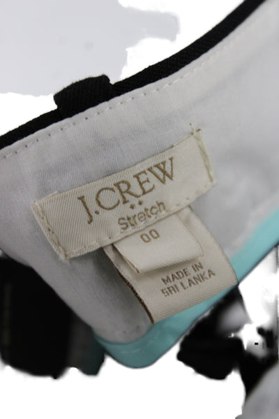 J Crew Women Ankle Pants Black 95% Cotton Zip Inseam 24 Size 00