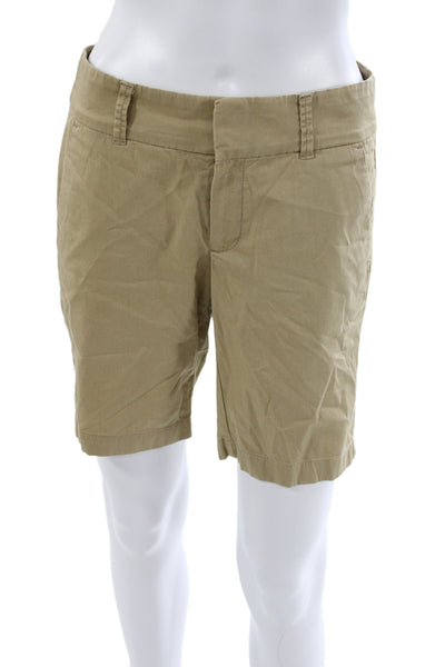 J Crew Womens Chino Shorts Beige Cotton Button Front Size 0