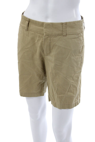 J Crew Womens Chino Shorts Beige Cotton Button Front Size 0