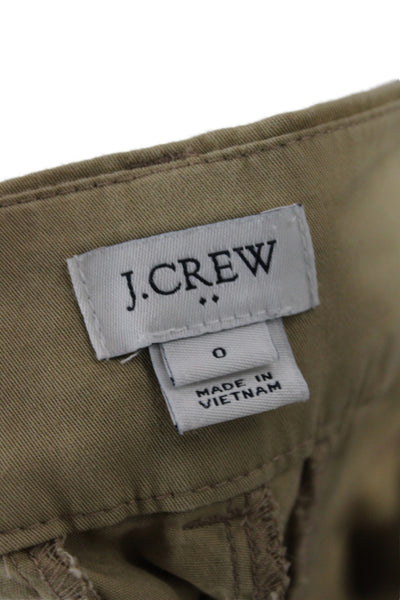 J Crew Womens Chino Shorts Beige Cotton Button Front Size 0