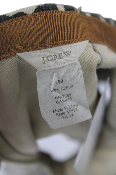 J Crew Womens Straight Pencil Animal Print Cotton Skirt Beige Size 00