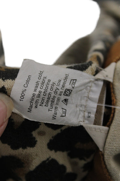 J Crew Womens Straight Pencil Animal Print Cotton Skirt Beige Size 00