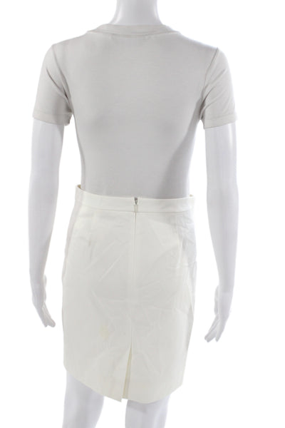 Banana Republic Women Straight Pencil Mini Skirt White Size 0P