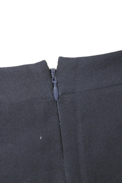 J Crew Women Black Straight Pencil Skirt Knee Length Zip 52% Cotton Size 0P